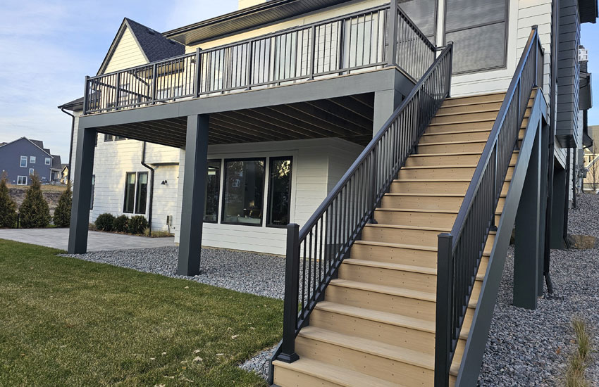 Dream Decks team completing a custom deck project in Minneapolis