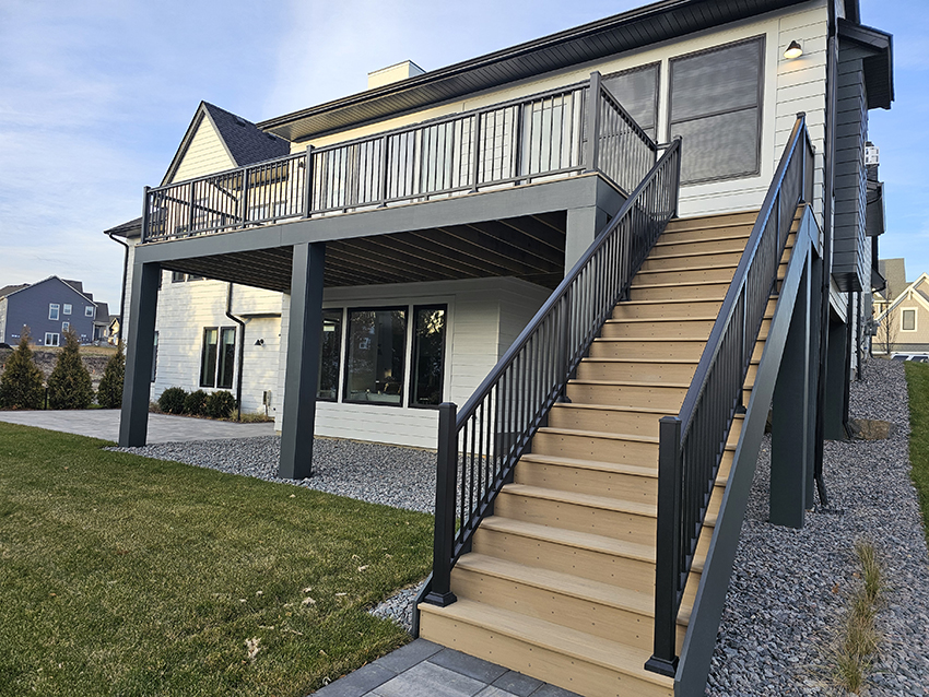 TimberTech Decking & Westbury Railing – Elevated - Custom deck built by Dream Decks in Twin Cities, Minnesota