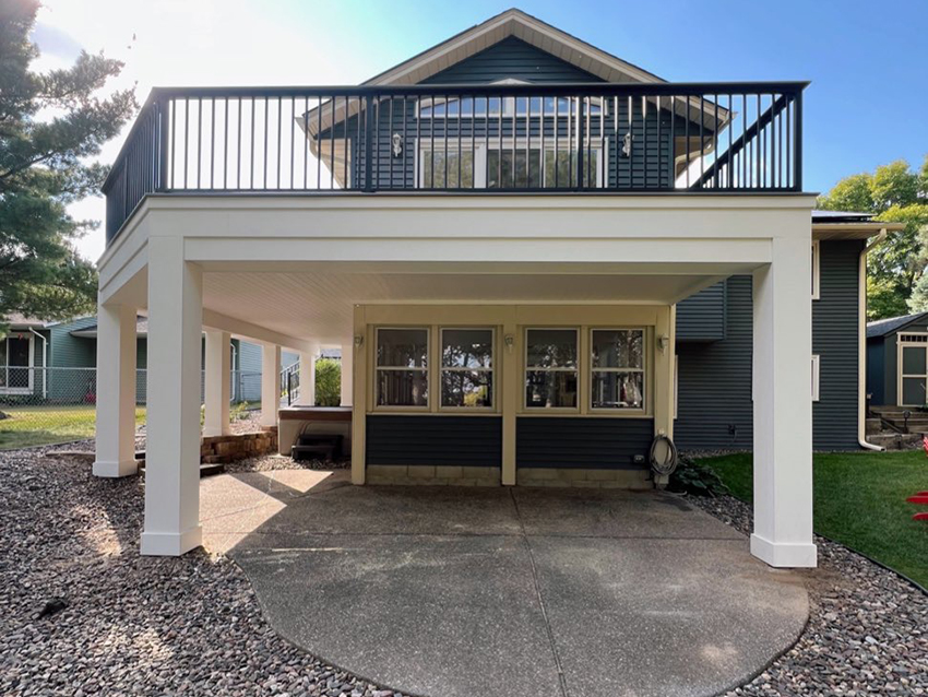 Two-Level Wrap-Around Deck - Custom deck built by Dream Decks in Woodbury, Minnesota